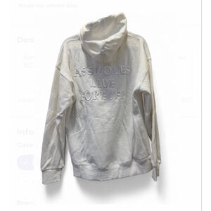 New Mens assholes live forever hoodie with built in turtle neck size Large